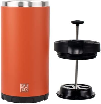 Steel Toe 3.0 Travel Coffee Press - Brew 20 fl.oz On The Go - No Spill Lid, Double Wall Vacuum Insulated Stays Hot for Hours, French Press Coffee (Red Rock)