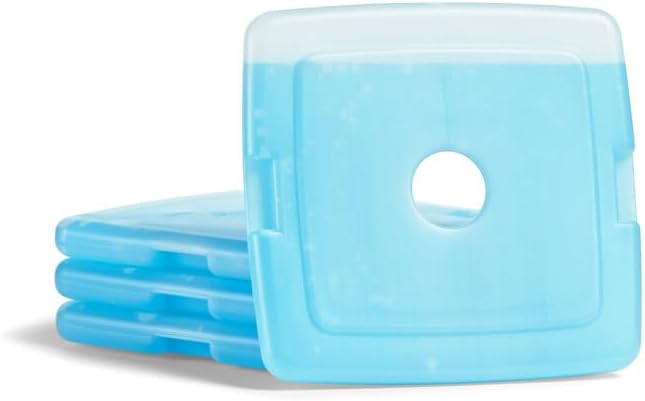 Cool Coolers by Fit + Fresh, Reusable & Long-Lasting Slim Ice Packs, Cold Packs for Lunch Boxes, Ice Packs for Lunch Bags, Blue 12 Pack