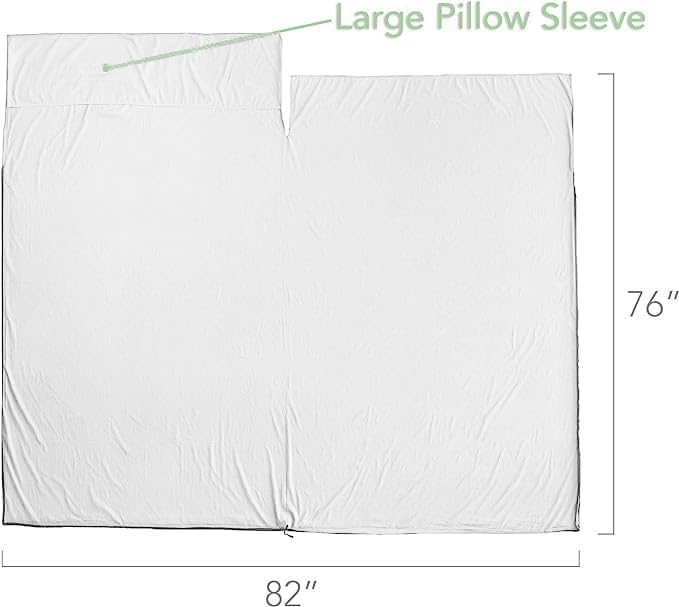Pike Trail Sleeping Bag Liner – Travel and Camping Sheet, Lightweight and Compact Insert with Full Length Zipper and Guarantee