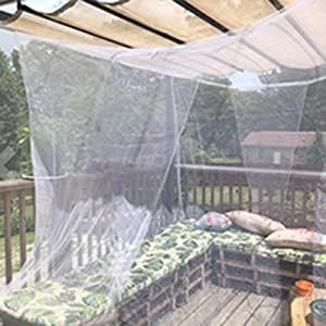 Outdoor Camping Mosquito Net, Large Size White Mesh Insect Netting with Storage Bag for Camping, Picnic, Outdoor Trips (One-Opening 83"x79"x71")
