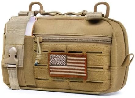 Molle Admin Pouch with Laser Cutting Loop,Car EDC EMT Molle Pouches, Large Capacity Tactical Pouch, EDC Pouch Organizer Include US Flag