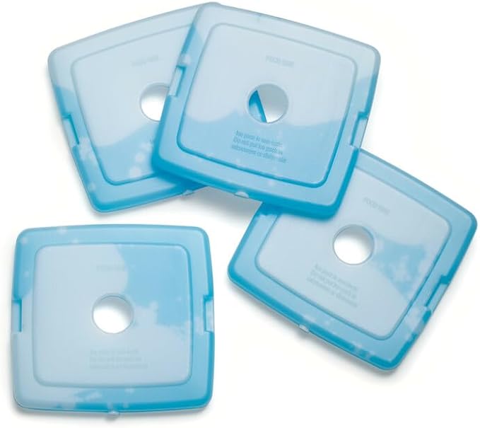 Cool Coolers by Fit + Fresh, Reusable & Long-Lasting Slim Ice Packs, Cold Packs for Lunch Boxes, Ice Packs for Lunch Bags, Blue 12 Pack