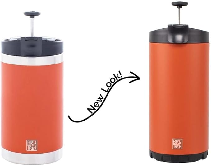 Steel Toe 3.0 Travel Coffee Press - Brew 20 fl.oz On The Go - No Spill Lid, Double Wall Vacuum Insulated Stays Hot for Hours, French Press Coffee (Red Rock)