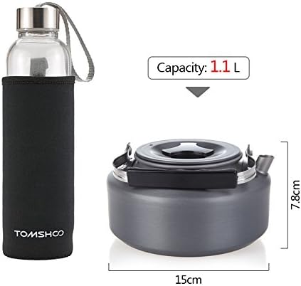 Docooler Tea Kettle, Stainless Steel Teapot, Portable Coffee Pot, Whistling Water Kettle, Camping Picnic Stove Top 0.8L/1.1L/1.2L/1.6L