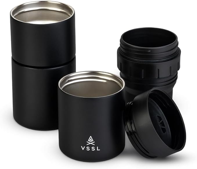 Nest Pour Over Coffee Kit, Transportable and Compact Pour Over Kit with Two 10 oz Double Walled Mugs