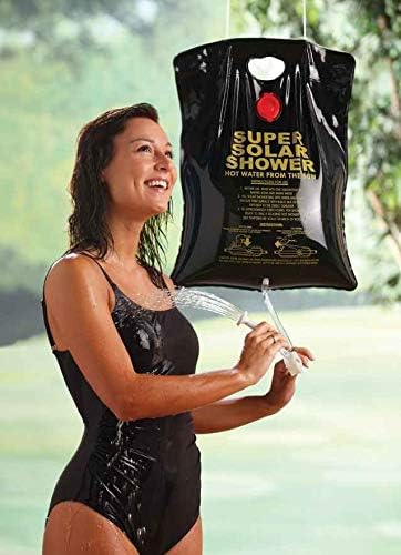 Coghlan's Camp Shower - Portable, Solar-Heated, Outdoor Shower Bag with Tangle Free Hose, Flow Control Clip, for Tent Camping, Backpacking, Car Camping, Beach Swimming