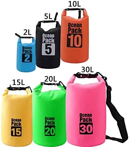 Outdoor Dry Sack/Floating Waterproof Bag 2L/3L/5L/10L/15L/20L/30L for Boating, Kayaking, Hiking, Snowboarding, Camping, Rafting, Fishing and Backpacking (Green, 30L)