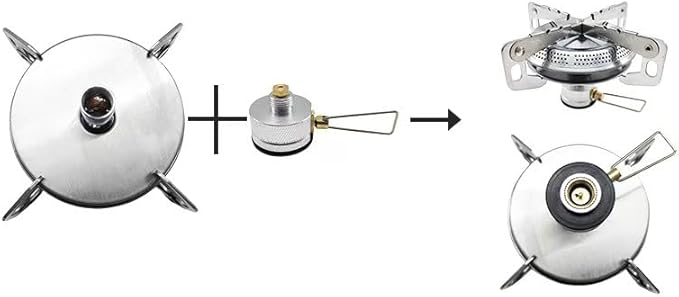 Portable Gas Stove Burner, with Butane Gas Adapter, For Camping, Backpacking, Outdoor Cooking, Outdoor Fising, Outdoor Hiking, Picnic, etc.