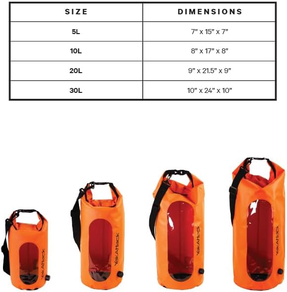 YakAttack 5L Roll-Top Waterproof Dry Bag with Air Valve | Durable & Water Resistant | Compact Storage | Remove Trapped Air | Additional Buoyancy | Dry Bag for Kayaking, Hiking, Boating & Camping