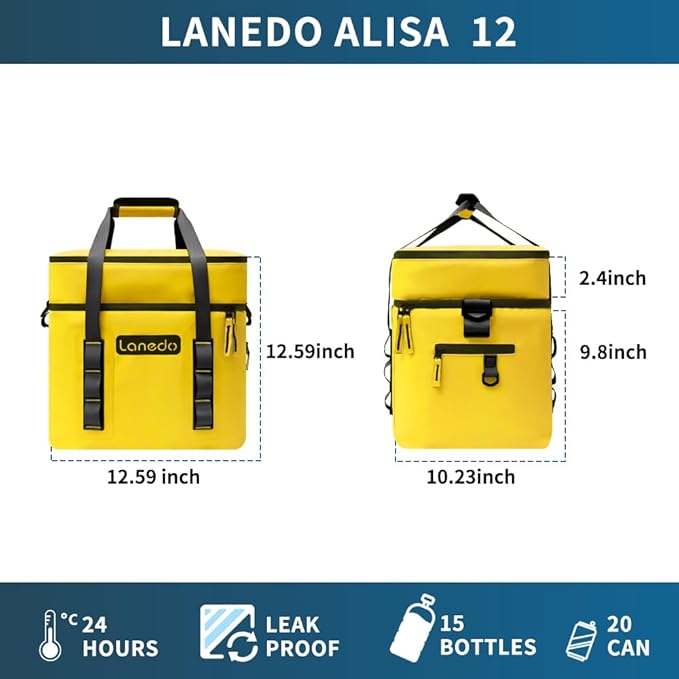 Lisa Lunch Soft Cooler 20/36 Can, Insulated Bag Portable Ice Chest Box for Lunch, Beach, Drink, Beverage, Travel, Camping, Picnic, Car, Trips, Cooler Leak-Proof