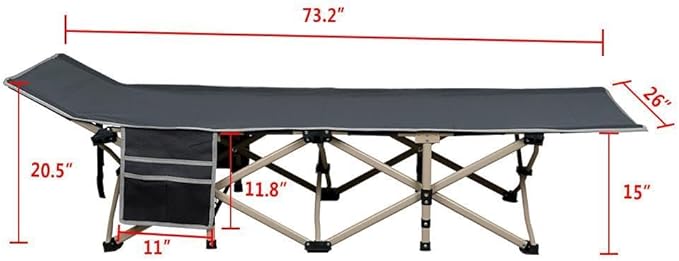 Yaheetech Folding Camping Cot, Portable Military Canvas Sleeping Bed, Outdoor Comfortable Lightweight Bed with Carry Bag for Hiking, Backpack Travel, Home & Office