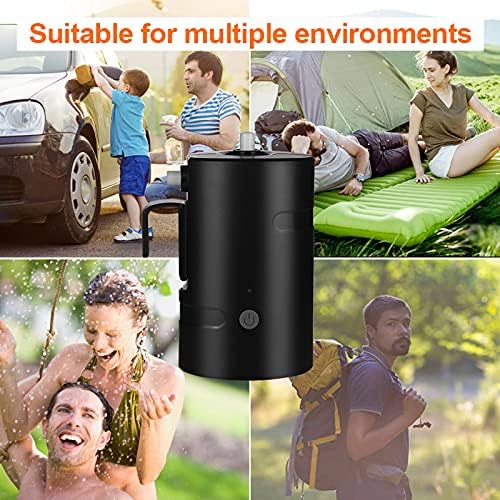 Portable Outdoor Shower, 2 Flow Mode, 4400mAh Battery Powered Shower Pump for Hiking/Backpacking, Travel, Beach, Pet, Flowering, IPX7 Waterproof &USB Rechargeable Camping Shower with 3 LED Lights…