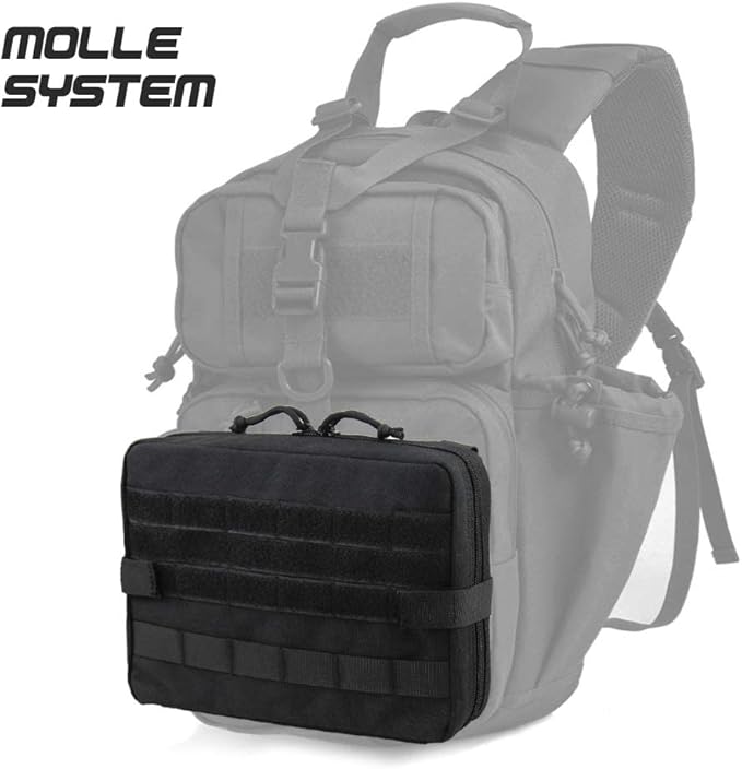 WYNEX Tactical Admin Molle Pouch, Medical EDC EMT Utility Bag Shell Design Attachment Pouches 1000D Nylon Hiking Belt Bags