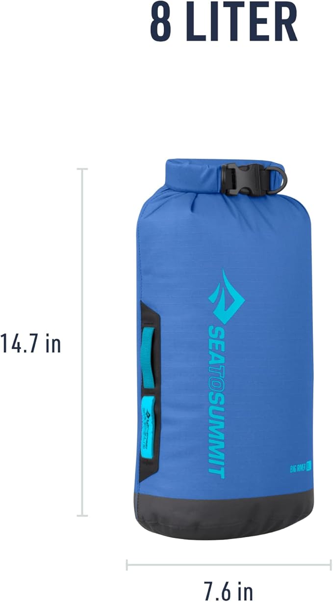 Sea to Summit Big River Dry Bag, Heavy-Duty Dry Storage, 8 Liter, Surf Blue
