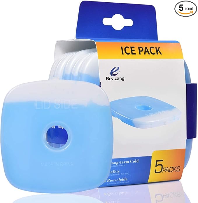 Cold Ice Pack Brick Reusable Long Lasting Cool Slim Thin Freezer Pack Cooler for Lunch Boxes Bag