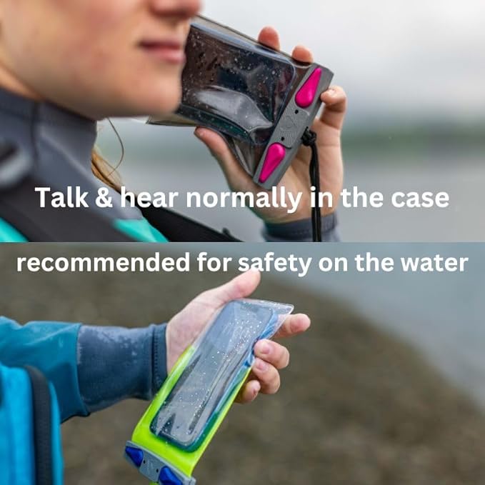 Aquapac Waterproof Phone Case, Medium, Blue, Lanyard, iPhone and Android, Made in The UK, Hiking, Mountain Biking, Running Accessory, Travel Essential, 5 Year Warranty. IPX8 Certified to 30 ft deep.
