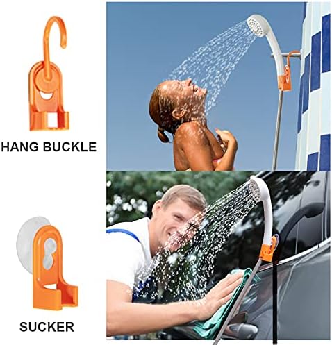 Portable Outdoor Shower, 2 Flow Mode, 4400mAh Battery Powered Shower Pump for Hiking/Backpacking, Travel, Beach, Pet, Flowering, IPX7 Waterproof &USB Rechargeable Camping Shower with 3 LED Lights…