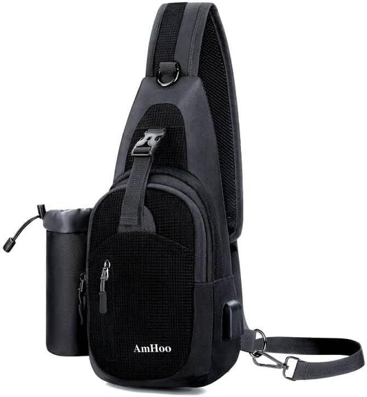 AmHoo Sling Backpack Chest Shoudler Crossbody Bag Water Resistant Hiking Daypack