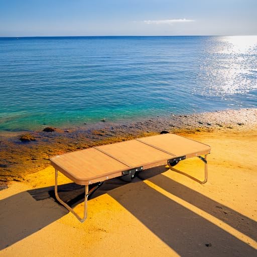 ROCK CLOUD Portable Camping Table Ultralight Camp Table Foldable 3-Folding Beach Table for Camping Hiking Garden Outdoor Picnic