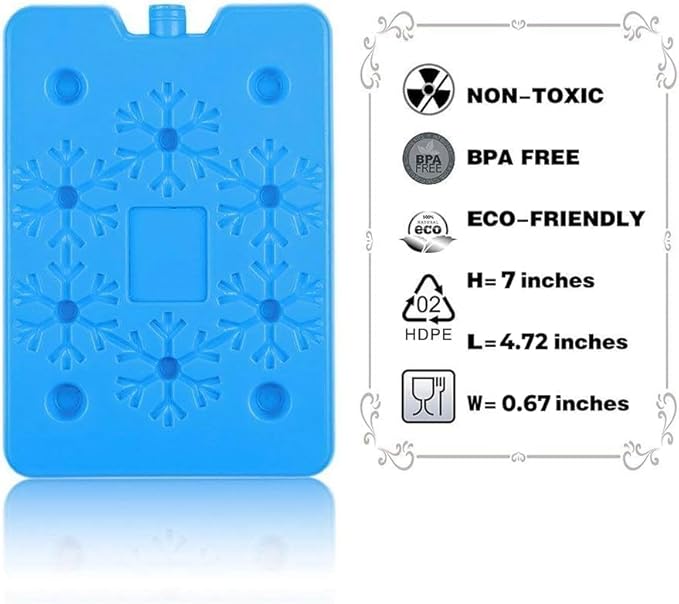 BLUE ELE Reusable Ice Packs for Lunch Boxes and Coolers, 4 Pack Slim & Lightweight Freezer Packs, Long Lasting Ice Blocks for Camping, Picnic, Work or School, MultiColored