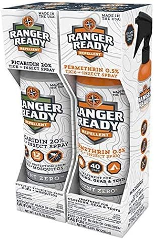 Ranger Ready Repellents P2Pak Permethrin + Picaridin Tick & Insect Repellent, Scent Zero, 8 Fl Oz. (Pack of 2)