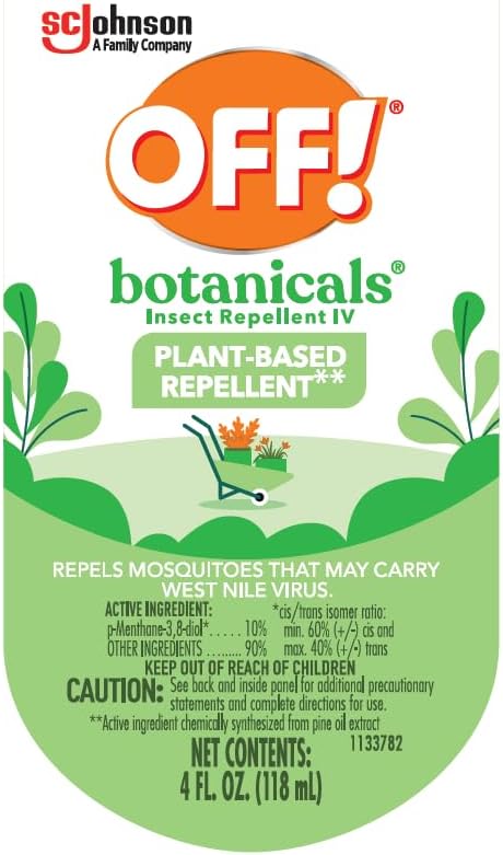 OFF! Botanicals Insect Repellent, Plant-Based Bug Spray & Mosquito Repellent, 4 Oz