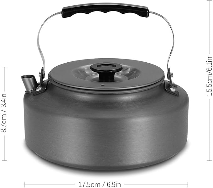 Docooler Tea Kettle, Stainless Steel Teapot, Portable Coffee Pot, Whistling Water Kettle, Camping Picnic Stove Top 0.8L/1.1L/1.2L/1.6L