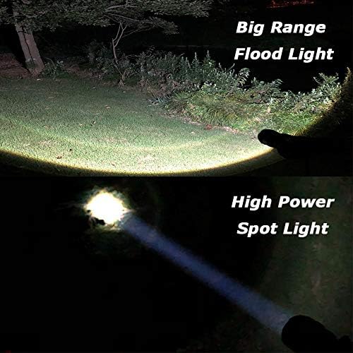 LED Emergency Handheld Flashlight with Adjustable Focus, Water Resistant, 5 Modes, Best Tactical Flashlight for Emergency, Camping and Fishing, 2 Pack
