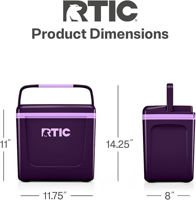 RTIC 8 QT Road Trip Personal Cooler, Small, Compact, Insulated, Portable Ice Chest Box for Food, Drink, Beverage, Beach, Camping, Picnic, Fishing, Boat, 12-Can Capacity