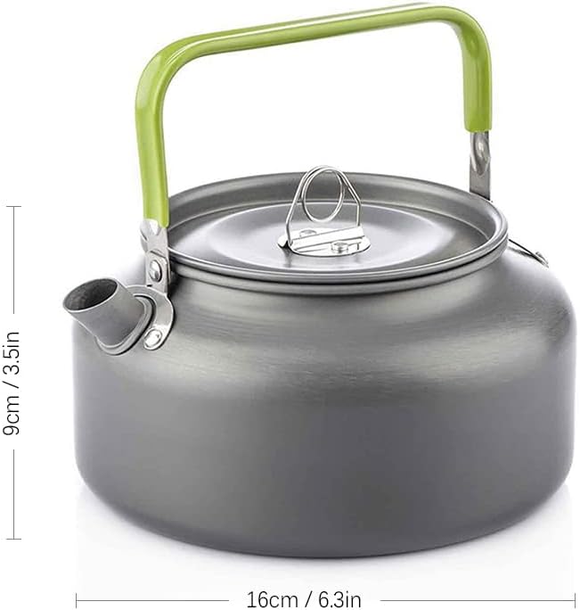 Lixada Camping Kettle 0.8L/1.2L/1.6L for Boiling Water, Coffee Pot Tea Kettle Aluminum Alloy Teapot with Silicon Handle Carry Bag for Hiking Outdoor Picnic