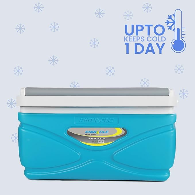Picnic Cooler – 4.5 Liter Hard Cooler – Coolbox Keeps Contents Cool for 48 Hours – BPA Free Outdoor Cooler – Portable Cooler for Picnics, Grill, Camping (Orange)