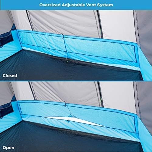 CORE Instant Cabin Tents with LED Lights | 6 Person / 9 Person / 12 Person Family Multi Room Lighted Pop Up Tents for Camping | Included Storage Pockets for Camping Accessories