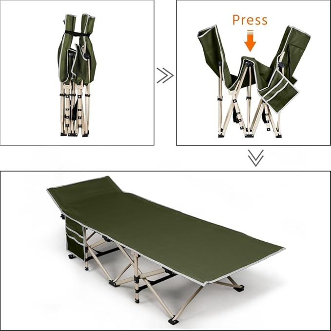 Yaheetech Folding Camping Cot, Portable Military Canvas Sleeping Bed, Outdoor Comfortable Lightweight Bed with Carry Bag for Hiking, Backpack Travel, Home & Office