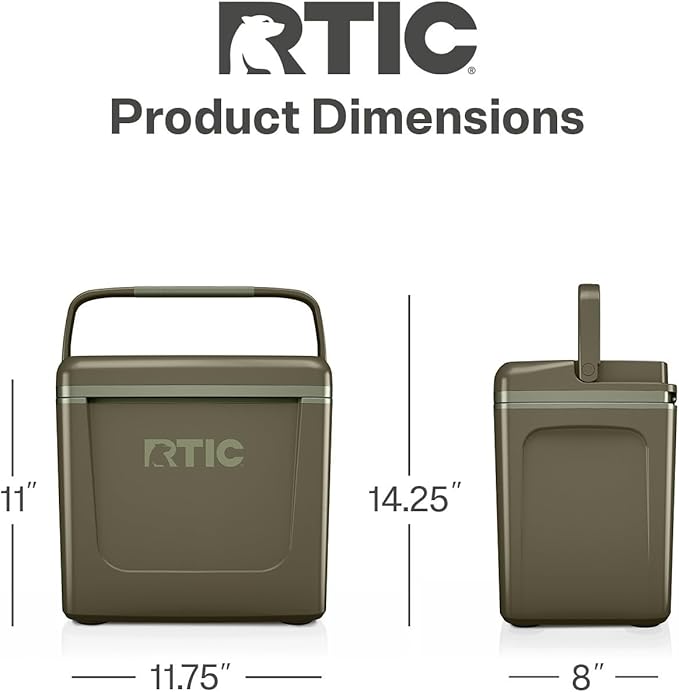RTIC 8 QT Road Trip Personal Cooler, Small, Compact, Insulated, Portable Ice Chest Box for Food, Drink, Beverage, Beach, Camping, Picnic, Fishing, Boat, 12-Can Capacity