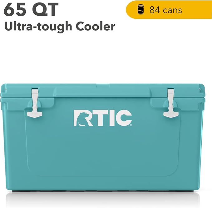 RTIC 65 QT Ultra-Tough Cooler Hard Insulated Portable Ice Chest Box for Beach, Drink, Beverage, Camping, Picnic, Fishing, Boat, Barbecue