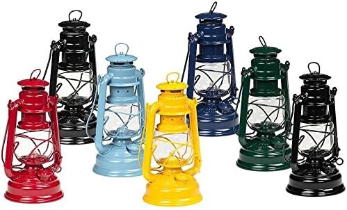 Outdoor Kerosene Fuel Lantern, German Made Weather Resistant Baby Special 276 Galvanized Hurricane Lamp for Camping or Patio, 10 Inches, Telemagenta
