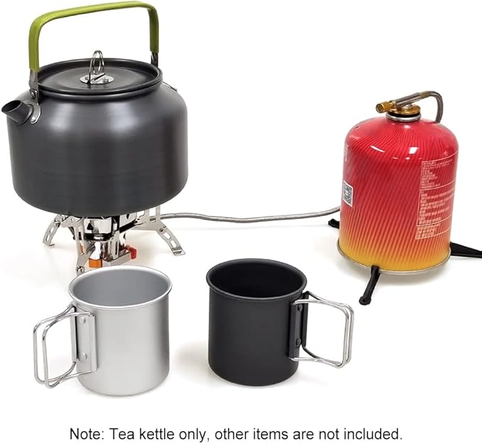 Lixada Camping Kettle 0.8L/1.2L/1.6L for Boiling Water, Coffee Pot Tea Kettle Aluminum Alloy Teapot with Silicon Handle Carry Bag for Hiking Outdoor Picnic