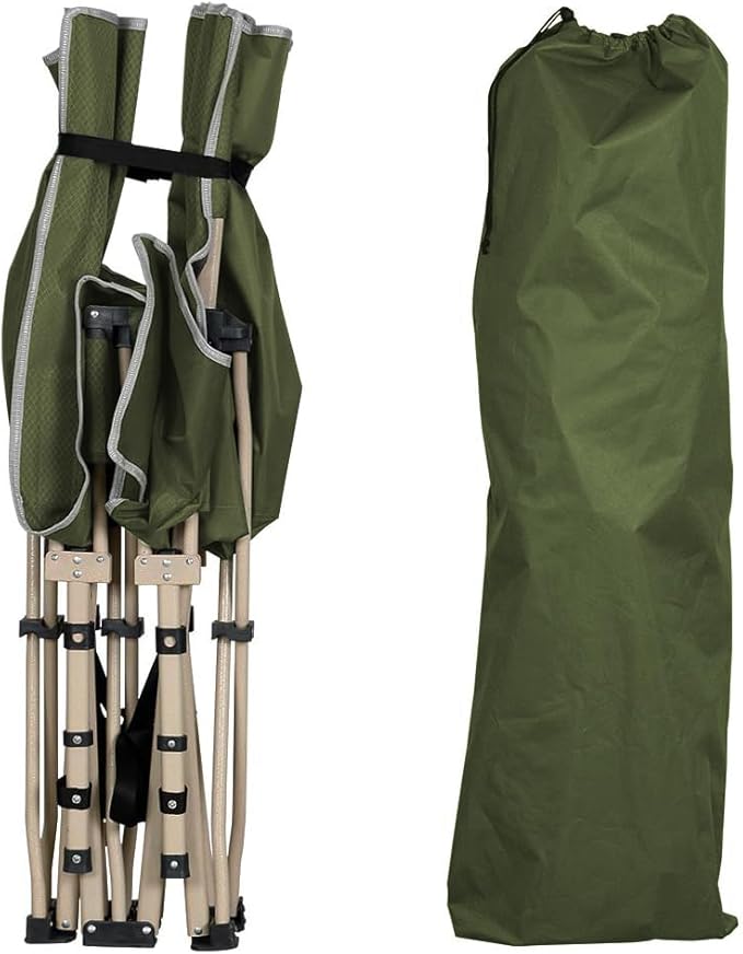 Yaheetech Folding Camping Cot, Portable Military Canvas Sleeping Bed, Outdoor Comfortable Lightweight Bed with Carry Bag for Hiking, Backpack Travel, Home & Office