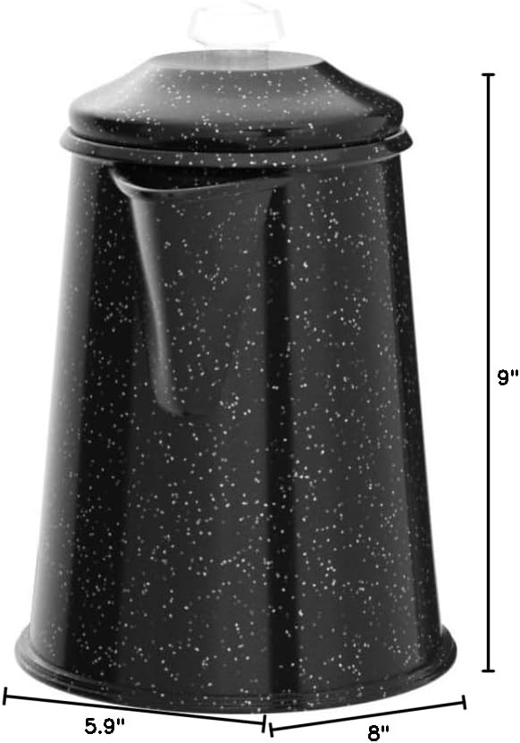 GSI Outdoors Percolator Coffee Pot | Enamelware Campfire Coffee Boiler Kettle for Outdoor Camping Cookware, Cabin, RV, Kitchen, Hunting & Backpacking