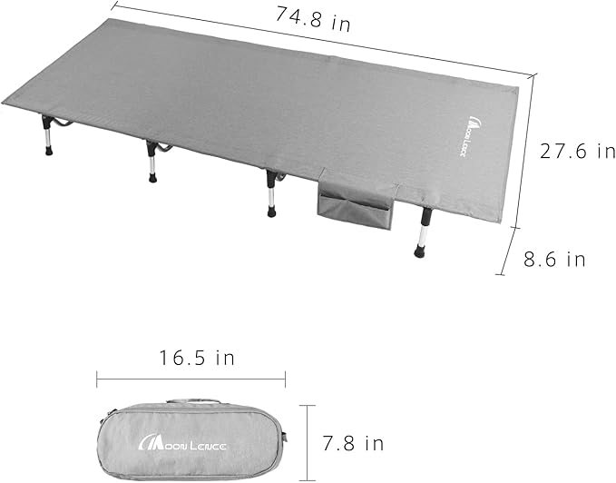 MOON LENCE Folding Camping Cot Outdoor Camping Bed Portable with Carry Bag Camp Cots for Adults for Hiking Backpacking Car Camping Outdoor Indoor Beach Use