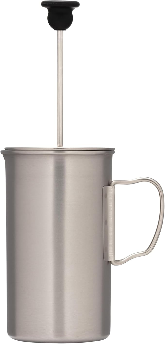 Snow Peak Titanium French Press - Ultralight Coffee Maker for Camping, Backpacking & Hiking - Camping Cookware Essential for Coffee Anywhere