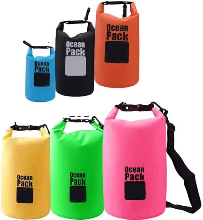 Outdoor Dry Sack/Floating Waterproof Bag 2L/3L/5L/10L/15L/20L/30L for Boating, Kayaking, Hiking, Snowboarding, Camping, Rafting, Fishing and Backpacking (Green, 2L)