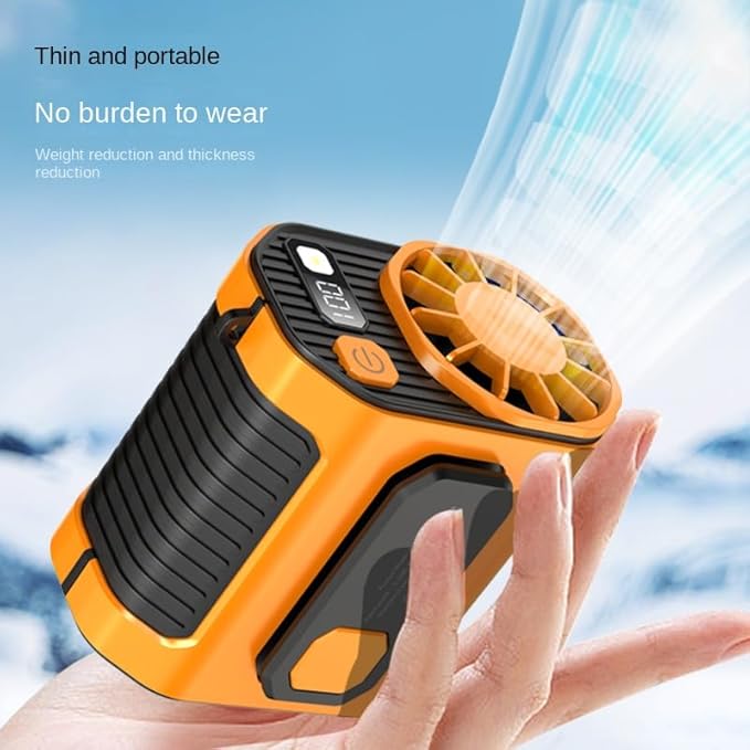 Camping & Outdoor Waist Fan - Portable Belt Clip-on Fan, USB Rechargeable, 100 Speed Settings, Hands-Free Personal Cooling for Hiking, Travel, Sports (green)