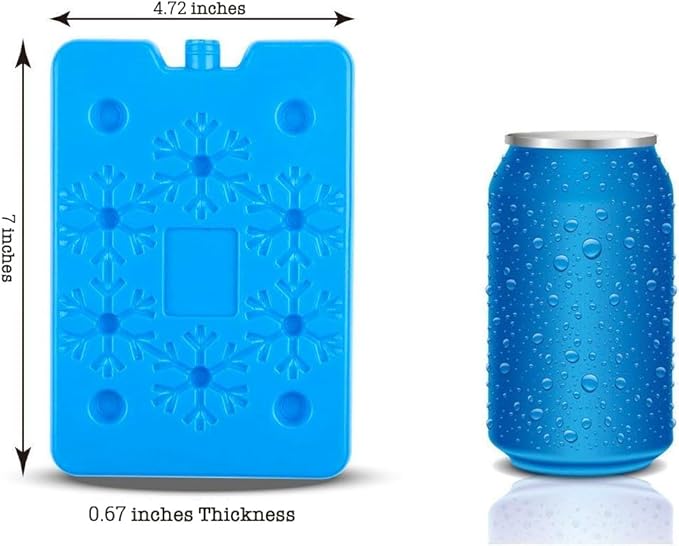BLUE ELE Reusable Ice Packs for Lunch Boxes and Coolers, 4 Pack Slim & Lightweight Freezer Packs, Long Lasting Ice Blocks for Camping, Picnic, Work or School, MultiColored