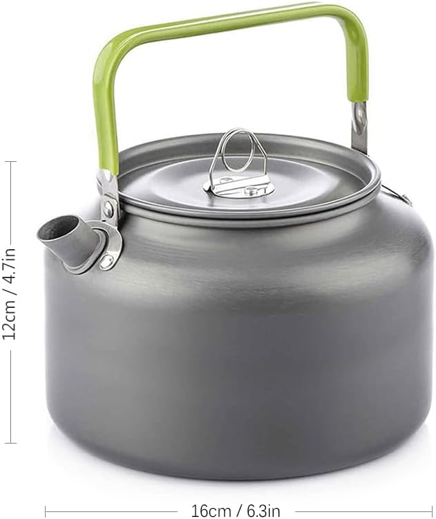Lixada Camping Kettle 0.8L/1.2L/1.6L for Boiling Water, Coffee Pot Tea Kettle Aluminum Alloy Teapot with Silicon Handle Carry Bag for Hiking Outdoor Picnic