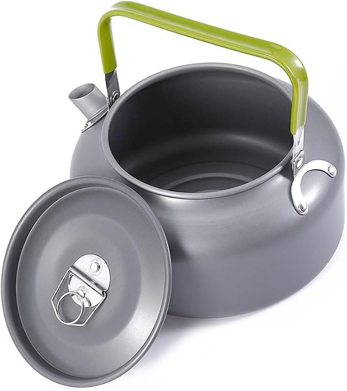 Lixada Camping Kettle 0.8L/1.2L/1.6L for Boiling Water, Coffee Pot Tea Kettle Aluminum Alloy Teapot with Silicon Handle Carry Bag for Hiking Outdoor Picnic