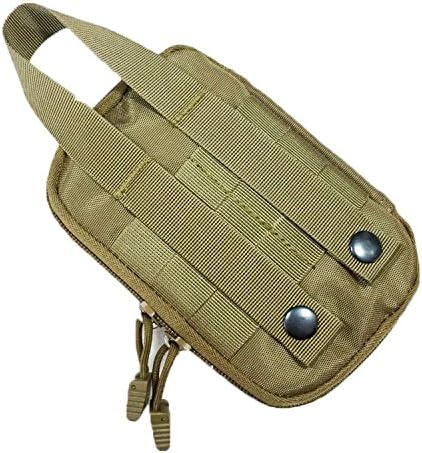 edc pouch multifunctional tactical bag molle bag accessory bag mobile phone bag, tactical belt pouch, men's belt bag, outdoor sports travel hiking waterproof bag with American flag embroidery patch