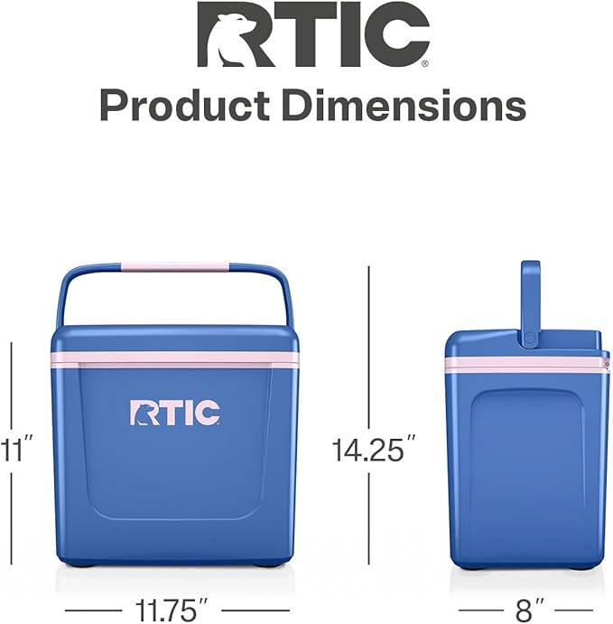 RTIC 8 QT Road Trip Personal Cooler, Small, Compact, Insulated, Portable Ice Chest Box for Food, Drink, Beverage, Beach, Camping, Picnic, Fishing, Boat, 12-Can Capacity