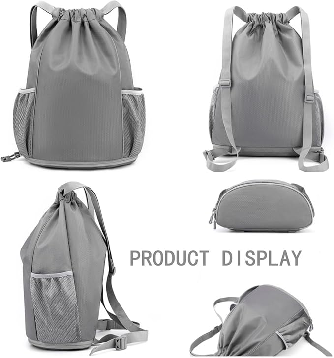 BLIRITEL Drawstring Backpack Sports Gym Bag, Soccer Backpack, Waterproof Soccer Bag for Men Women, String Basketball Bag Football Volleyball Backpack