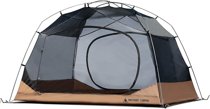OneTigris JOVIAN 4 Person Camping Tent 3 Season Family Shelter Easy Setup Outdoor Backpacking with 2000mm Outer Rainfly, 5000mm Bottom & Waterproof Floor Mat